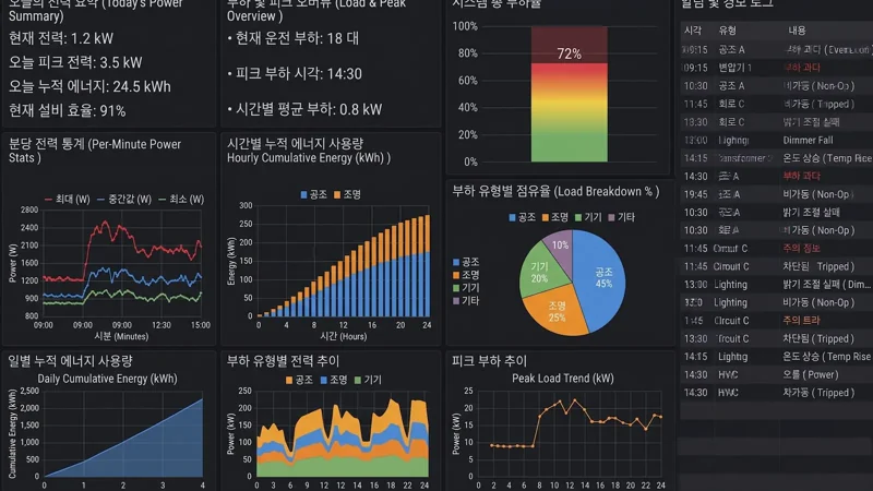전력 관리 시스템 소프트웨어 구동 화면 예제